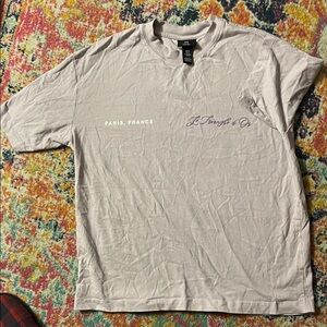 H&M Light Lavender Paris Script Short Sleeve Tee